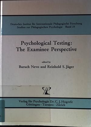 Imagen del vendedor de Psychological testing: the examinee perspective. Studien zur pdagogischen Psychologie ; Bd. 25 a la venta por books4less (Versandantiquariat Petra Gros GmbH & Co. KG)