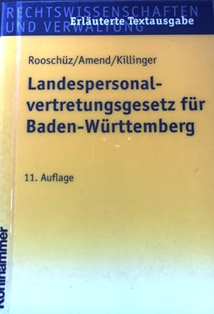 Seller image for Landespersonalvertretungsgesetz fr Baden-Wrttemberg : mit den wichtigsten Nebenbestimmungen. for sale by books4less (Versandantiquariat Petra Gros GmbH & Co. KG)