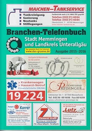 Branchen-Telefonbuch Stadt Memmingen und Landkreis Unterallgäu 2015/16