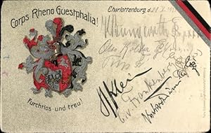 Studentika Ansichtskarte / Postkarte Berlin Charlottenburg, Corps Rheno Guestphalia