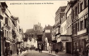 Bild des Verkufers fr Ansichtskarte / Postkarte Abbeville Somme, Rue Alfred Cendre und Saint Vulfran zum Verkauf von akpool GmbH