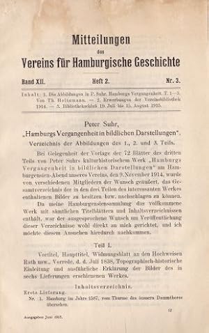 Bild des Verkufers fr des Vereins fr Hamburgische Geschichte. Band XII, Heft 2, Nr. 3. zum Verkauf von Antiquariat Heinz Tessin