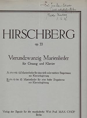 WALTHER HIRSCHBERG (Rudolf Walther Hirschberg, 1889-1960) Berliner Komponist, Musikkritiker und M...