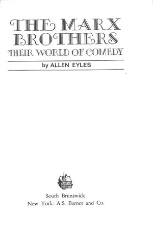 Imagen del vendedor de The Marx Brothers; Their World of Comedy a la venta por WeBuyBooks