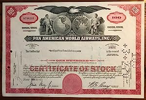 Image du vendeur pour Pan American World Airways Stock Certificate (Red) mis en vente par Manian Enterprises