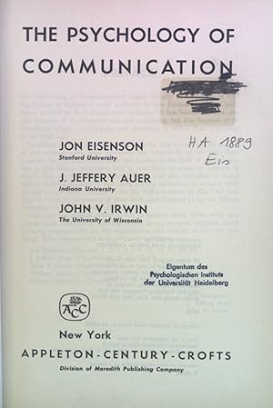 Seller image for The Psychology of Communication. for sale by books4less (Versandantiquariat Petra Gros GmbH & Co. KG)