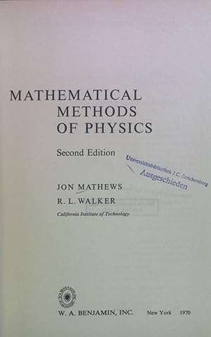 Mathematical Methods of Physics.