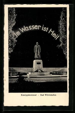 Bild des Verkufers fr Ansichtskarte Bad Wrishofen, Kneippendenkmal, Im Wasser ist Heil zum Verkauf von Bartko-Reher