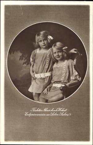 Passepartout Ansichtskarte / Postkarte Prinzessinnen zu Salm Salm, Töchter der Erbprinzessin