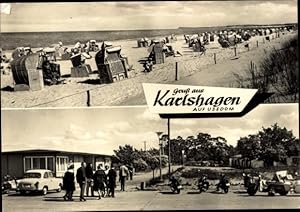 Bild des Verkufers fr Ansichtskarte / Postkarte Karlshagen auf Usedom, Strand, Parkplatz, Motorrder zum Verkauf von akpool GmbH