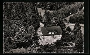 Bild des Verkufers fr Ansichtskarte Braun Ohlenbach /Hochsauerland, Gasthof zum hohen Knochen aus der Vogelschau zum Verkauf von Bartko-Reher