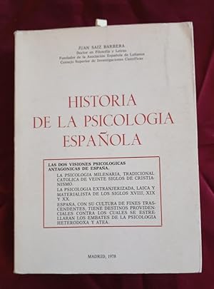 Imagen del vendedor de Historia de la psicologa espaola a la venta por Libreria Anticuaria Camino de Santiago