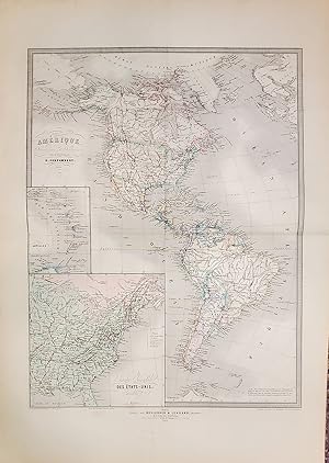 Mappemonde revue par E. Cortambert, 1864. (Handcolored Atlas of the World)