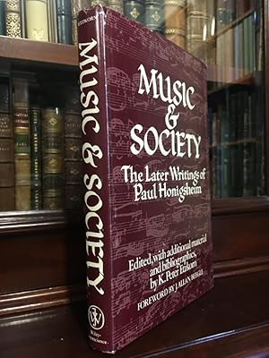 Seller image for Music and Society The later Writings of Paul Honigsheim. for sale by Time Booksellers