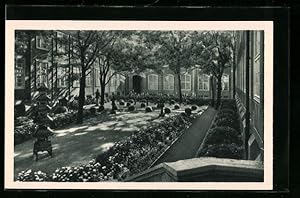 Bild des Verkufers fr Ansichtskarte Leipzig, Garten mit japanischen Steinlaternen zum Verkauf von Bartko-Reher