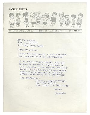 Autograph Letter Signed from Morrie Turner to Betty Wilkins