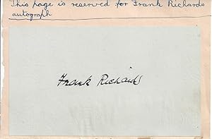Bild des Verkufers fr [Frank Richards [Charles Hamilton; Bunter] Autograph Signature only "Frank Richards". See image. zum Verkauf von Richard M. Ford Ltd