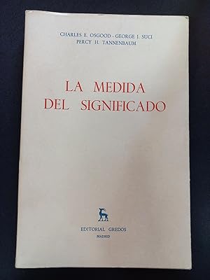 Seller image for La medida del significado for sale by Vrtigo Libros