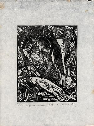 Schmerzensmann. 1918. [Signierter Original-Holzschnitt / signed original woodcut].