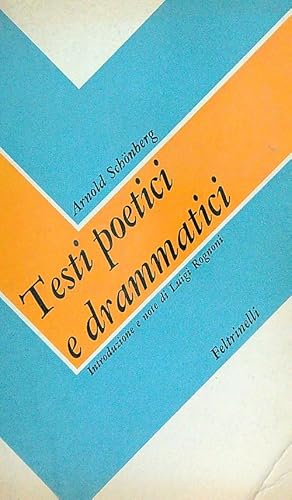 Bild des Verkufers fr Testi poetici e drammatici zum Verkauf von Librodifaccia