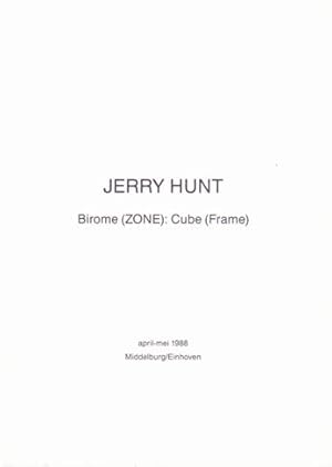 Image du vendeur pour Jerry Hunt: Birome (ZONE): Cube (Frame). FINE COPY. mis en vente par Antiquariaat Berger & De Vries