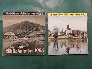 Bild des Verkufers fr Sammlung von 2 Bchern zum Thema: Schlesischer Bildkalender 1958 und 1959 zum Verkauf von Buchantiquariat Uwe Sticht, Einzelunter.