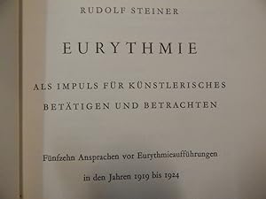 Bild des Verkufers fr Eurythmie zum Verkauf von Buchantiquariat Uwe Sticht, Einzelunter.