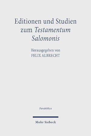Seller image for Editionen und Studien zum Testamentum Salomonis for sale by Rheinberg-Buch Andreas Meier eK