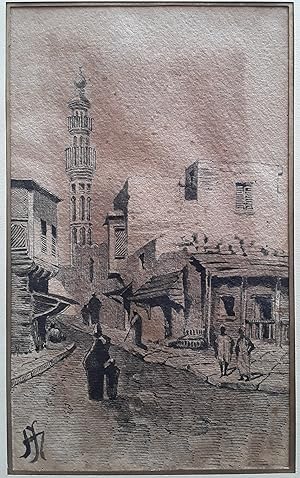 Orientalist, Strasse in Nordafrika um 1900