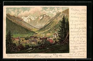 Künstler-Ansichtskarte F.A.C.M. Reisch: Gossensass, Panorama, Die Feuersteine, Weisswandsp. und T...
