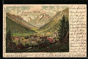 Künstler-Ansichtskarte F.A.C.M. Reisch: Gossensass, Panorama, Die Feuersteine, Weisswandsp. und T...