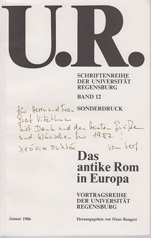 Bild des Verkufers fr Sulenmonumente in Rom und in Europa. [Aus:Hans Bungert (Hg.), Das antike Rom in Europa]. U.R., Schriftenreihe der Universitt Regensburg, Bd. 12, Januar 1986. zum Verkauf von Fundus-Online GbR Borkert Schwarz Zerfa