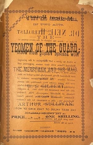 The Yeoman of the Guard opera libretto, Dunedin, New Zealand