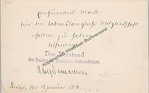 Original Autogramm Adolf Damaschke (1865-1935) Bodenreformer Nationalökonom/// Autograph signiert...