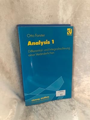 Seller image for Analysis 1: Differential- und Integralrechnung einer Vernderlichen (vieweg studium; Grundkurs Mathematik) Differential- und Integralrechnung einer Vernderlichen for sale by Antiquariat Jochen Mohr -Books and Mohr-