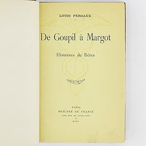 Image du vendeur pour De Goupil  Margot. Histoires de btes. mis en vente par Librairie le pas sage