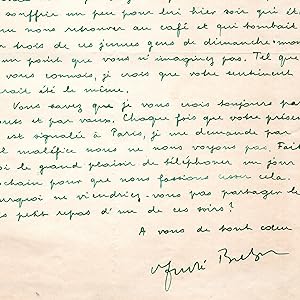 Lettre autographe signée à Max-Pol Fouchet - Avril 50