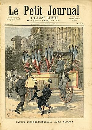 "LE PETIT JOURNAL N°67 du 5/3/1892" LES CONSCRITS DE 1892 / UN TRAIN ARRÊTÉ PAR LES NEIGES