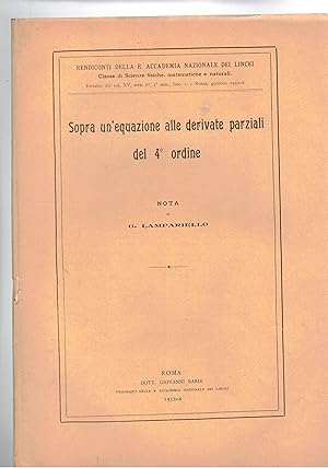 Imagen del vendedor de Sopra un'equazione alle derivate parziali del 4 ordine. estratto. a la venta por Libreria Gull