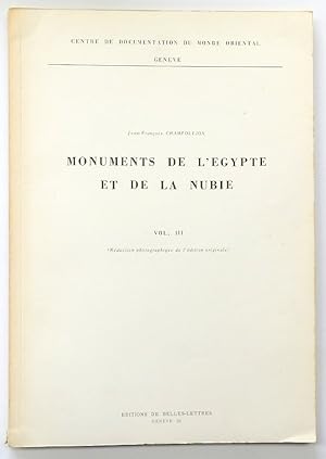 Seller image for Monuments De l'gypte Et De La Nubie Vol.III: REDUCTION Photographique De L'EDITION Originale for sale by PsychoBabel & Skoob Books
