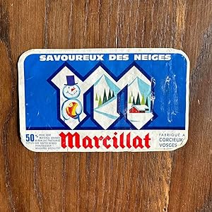 Etiquette fromage SAVOUREUX DES NEIGES MARCILLAT Corcieux Vosges