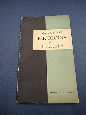 Imagen del vendedor de Psicologia de la incredulidad a la venta por Libros nicos