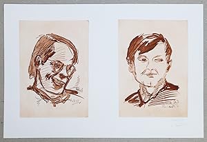 Georg Baselitz, Aquatinta und Heliogravüre, Doppelporträt 1971