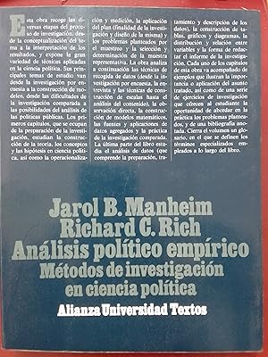 Bild des Verkufers fr Anlisis poltico emprico. Mtodos de investigacin en ciencia poltica (SUBRAYADO) zum Verkauf von Librera Eleutheria