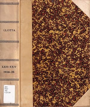 Bild des Verkufers fr Glotta, volumi XXIII-XXIV, 1934-36 Zeitschrift fur griechische und lateinische sprache zum Verkauf von Biblioteca di Babele