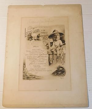 Seller image for LOTOS CLUB TO OUR CHAUNCEY Feby 22nd 1896": AN ORIGINAL GRAVURE serving as the LOTOS CLUB MENU in recognition of CHAUNCEY DEPEW, SIGNED by Chauncey Depew. for sale by Blue Mountain Books & Manuscripts, Ltd.
