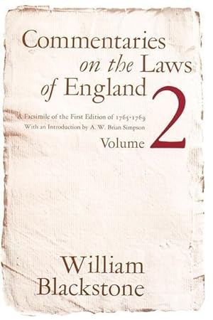 Bild des Verkufers fr Blackstone, S: Commentaries on the Laws of England, V 2 zum Verkauf von moluna
