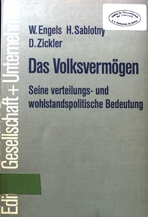 Bild des Verkufers fr Das Volksvermgen : seine verteilungs- u. wohlstandspolit. Bedeutung. zum Verkauf von books4less (Versandantiquariat Petra Gros GmbH & Co. KG)