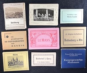 Konvolut 9 Stück, Fotoheftchen, Souveniralben ca, 1930-1950 Salzburg, Mainz, Bodetal im Harz, Rot...
