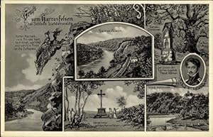 Ansichtskarte / Postkarte Braunsdorf Niederwiesa in Sachsen, Harrasfelsen, Theodor Körner, Schlos...